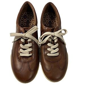 Ecco Soft Brown Leather Sneakers Women’s Size 38 7.5 Like New